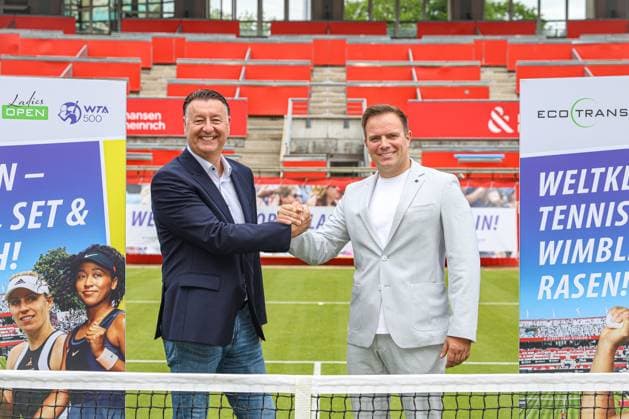 Edwin Weindorfer CEO of the e motion group and Bartosz Wojszins founder of the ecotrans Group , Press conference Ecotrans Ladies Open WTA 500, Berlin, LTTC Rot Weiß , 04 06 2024,