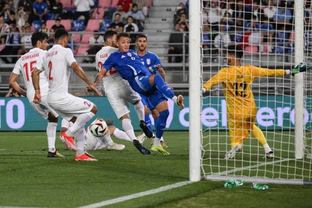 Mateo Retegui of Italy misses a chance during a friendly football match between Italy and Turkey at Renato Dall Ara stadium in Bologna (Italy), June 4th, 2024. andreaxstaccioli