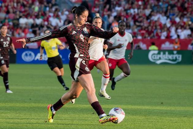 Canada Vs Mexico in Toronto, Canada - 04 Jun 2024 Diana OrdÛÒez 9 of Mexico in action during an International Friendly, Länderspiel, Nationalmannschaft match at BMO Field. The game ended 1-1. Toronto Canada Copyright: xAngelxMarchinix xSOPAxImagesx CanadavMexico-04-06-2024-6900