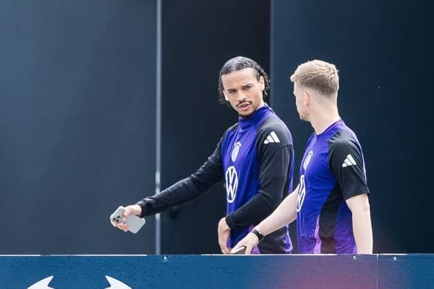 Training camp preparation UEFA EURO 2024 Germany 05 06 2024 Leroy Sane Germany arrives at the training ground Training camp preparation UEFA EURO 2024 Germany Training HerzoBase, Herzogenaurach on 05 06 2024 Copyright: xBEAUTIFULxSPORTS Wunderlx