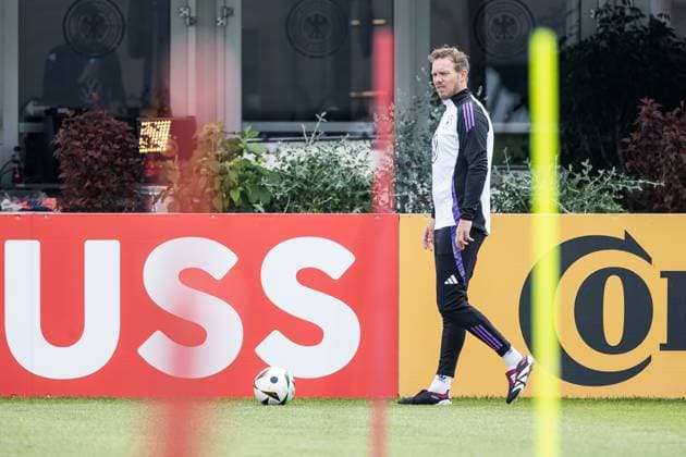 Training camp preparation UEFA EURO 2024 Germany 05 06 2024 Julian Nagelsmann Coach Germany on the ball Training camp preparation UEFA EURO 2024 Germany Training HerzoBase, Herzogenaurach on 05 06 2024 Copyright: xBEAUTIFULxSPORTS Wunderlx
