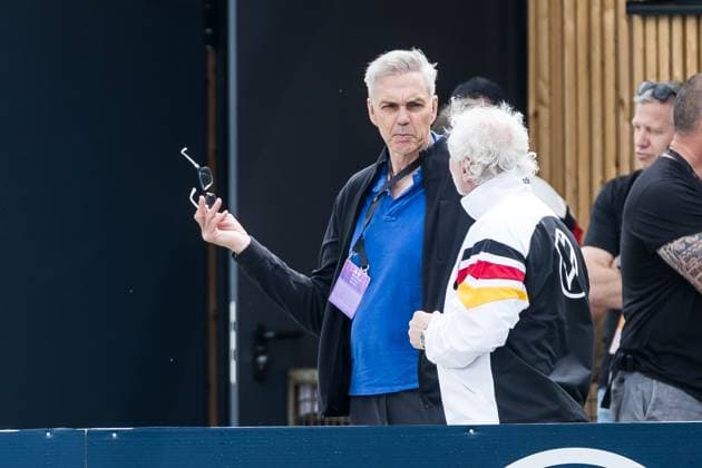 Training Camp Preparation UEFA EURO 2024 Germany 05 06 2024 Rudi Völler DFB Director A National Team talks to Gordon Herbert National Coach Germany Basketball Men Training Camp Preparation UEFA EURO 2024 Germany Training HerzoBase, Herzogenaurach on 05 06 2024 Copyright: xBEAUTIFULxSPORTS Wunderlx