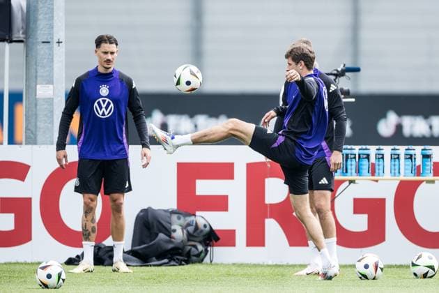 Training camp preparation UEFA EURO 2024 Germany 05 06 2024 Thomas Müller Germany, 13 on the ball Training camp preparation UEFA EURO 2024 Germany Training HerzoBase, Herzogenaurach on 05 06 2024 Copyright: xBEAUTIFULxSPORTS Wunderlx