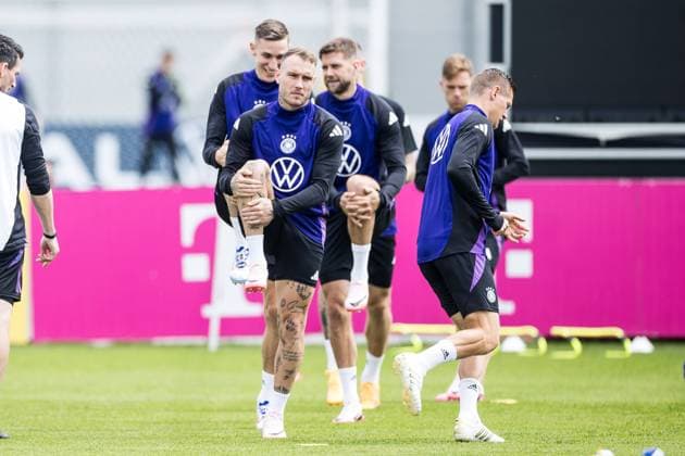 Training camp preparation UEFA EURO 2024 Germany 05 06 2024 David room Germany, 3 in warm up Training camp preparation UEFA EURO 2024 Germany Training HerzoBase, Herzogenaurach on 05 06 2024 Copyright: xBEAUTIFULxSPORTS Wunderlx