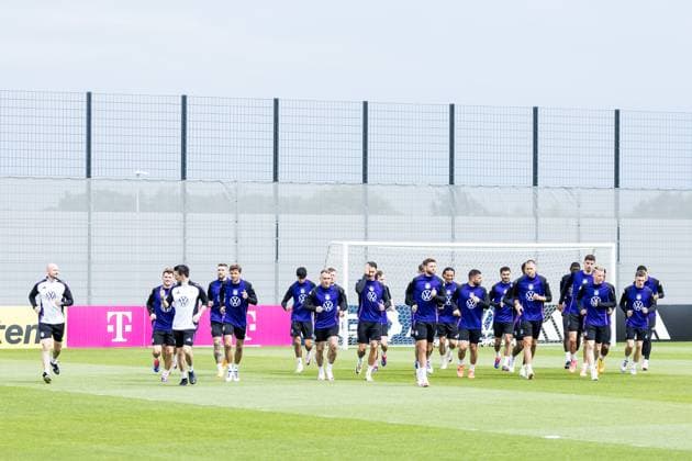 Training camp preparation UEFA EURO 2024 Germany 05 06 2024 Warm-up at the start of training Training camp preparation UEFA EURO 2024 Germany Training HerzoBase, Herzogenaurach on 05 06 2024 Copyright: xBEAUTIFULxSPORTS Wunderlx