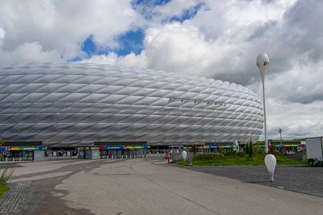 30 05 2024, European Football Championship 2024, The European Championship Stadium Munich Football Arena, this is the name of the Allianz Arena Munich during the European Championship, the original name has already been removed from the facade