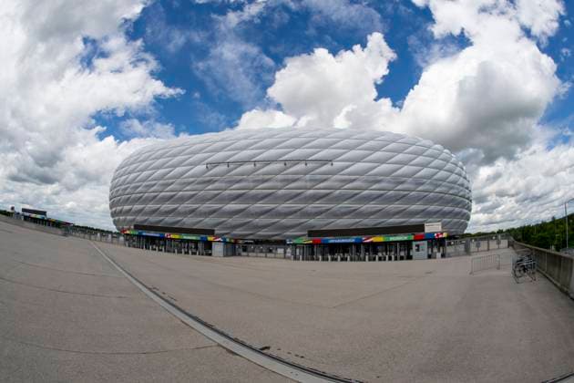 30 05 2024, European Football Championship 2024, The European Championship Stadium Munich Football Arena, this is the name of the Allianz Arena Munich during the European Championship, the original name has already been removed from the facade