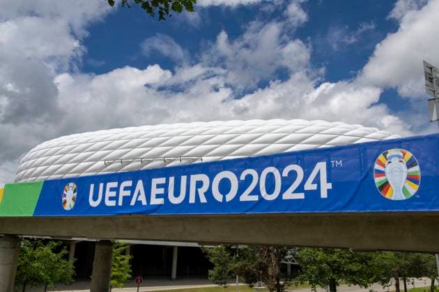 30 05 2024, European Football Championship 2024, The European Championship Stadium Munich Football Arena, this is the name of the Allianz Arena Munich during the European Championship, the original name has already been removed from the facade