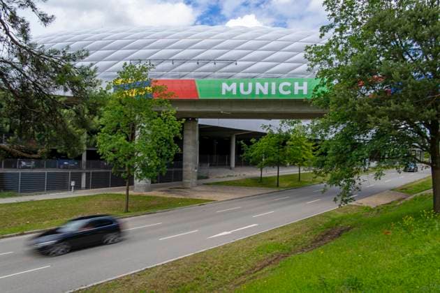 30 05 2024, European Football Championship 2024, The European Championship Stadium Munich Football Arena, this is the name of the Allianz Arena Munich during the European Championship, the original name has already been removed from the facade