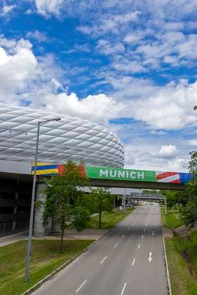 30 05 2024, European Football Championship 2024, The European Championship Stadium Munich Football Arena, this is the name of the Allianz Arena Munich during the European Championship, the original name has already been removed from the facade