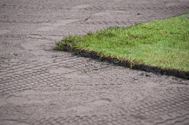 Football International EURO 2024 05 06 2024 At the Hermann Saam Stadium in Freudenstadt, the company Sportstaettenbau Garten Moser from Reutlingen is laying turf 6 days before the first training session of the Danish national team