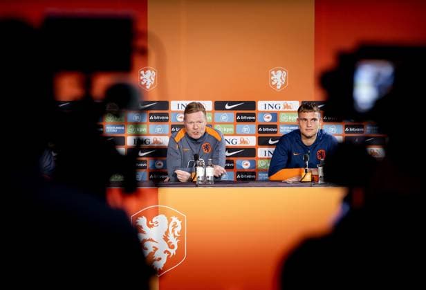 ZEIST - National coach Ronald Koeman and Bart Verbruggen during a press conference, PK, Pressekonferenz of the Dutch national team, Nationalteam on the KNVB Campus on June 5, 2024 in Zeist, the Netherlands. The Dutch national team is preparing for the European Football Championship in Germany. ANP KOEN VAN WEEL UEFA EURO, EM, Europameisterschaft,Fussball 2024 Germany 2024 xVIxANPxSportx xxANPxIVx 500373503 originalFilename: 500373503.jpg