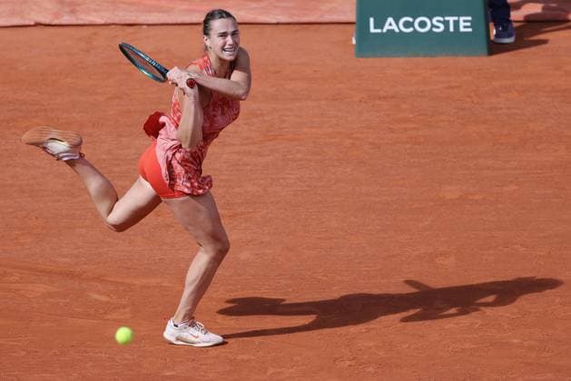 Aryna Sabalenka, BLR, during quarterfinals of 2024 French Open at Roland Garros, Paris, 05 06 2024