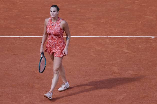 Aryna Sabalenka, BLR, during quarterfinals of 2024 French Open at Roland Garros, Paris, 05 06 2024
