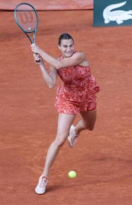 Aryna Sabalenka, BLR, during quarterfinals of 2024 French Open at Roland Garros, Paris, 05 06 2024