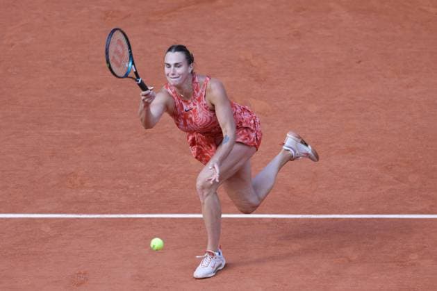 Aryna Sabalenka, BLR, during quarterfinals of 2024 French Open at Roland Garros, Paris, 05 06 2024