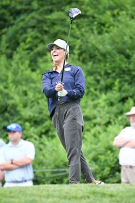 June 5, 2024: Amanda Balionis tees off on the 10th hole during the Golden Bear Pro Am at the Memorial Tournament in Dublin, Ohio. Cal Media Dublin USA - ZUMAc04_ 20240605_zma_c04_036 Copyright: xBrentxClarkx