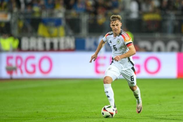 Soccer, National team, 20240603, Germany Ukraine In picture Joshua KIMMICH Germany, 6 Dribbling ball Captains armband Captains armband Nuremberg Max Morlock Stadium Bayern Germany Copyright: Passion2Press MarkusxFischerx