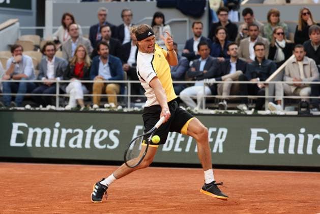 ROLAND GARROS 2024 Thierry Larret Maxppp. Tennis. Roland Garros 2024. Internationaux de France de tennis. Stade Roland Garros, Paris (75). Le 5 juin 2024. Quart de finale. Court Philippe Chatrier : Court Philippe Chatrier : Alexander ZVEREV (GER) vs Alex de MINAUR (AUS) PARIS (75) STADE ROLAND GARROS PARIS ILE DE FRANCE FRANCE  Copyright: xThierryxLarret MAXPPPxThierryxLarretx TL_20240605_1026 0493932851st