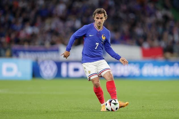 Antoine Griezmann France 7 cropped, single image, action, full body football, season 20223 2024, friendly match, international match 05 06 2024 national team France Luxembourg France vs Luxembourg Stade Saint Symphorien, Metz