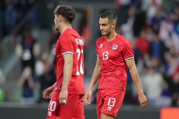 Dirk Carlson Luxembourg 13 is disappointed, frustrated, disappointment, frustration, emotions after conceding goal football, season 20223 2024, friendly match, international match 05 06 2024 national team France Luxembourg France vs Luxembourg Stade Saint Symphorien, Metz
