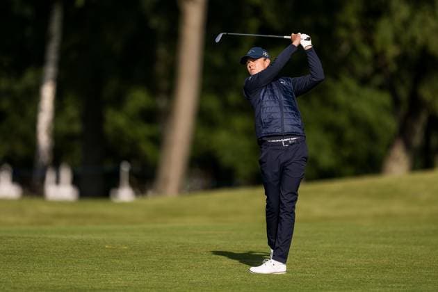240606 Adam Wallin of Sweden during the first round of the 2024 Scandinavian Mixed Golf Tournament on June 6, 2024 in Helsingborg Photo Petter Arvidson BILDBYRAN kod PA PA0826 golf scandinavian mixed bbeng volvo car scandinavian mixed  Copyright: PETTERxARVIDSON BB240606PA004