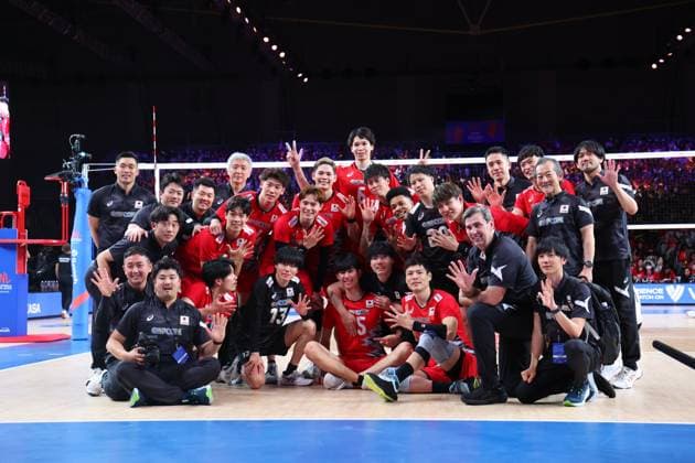 Japan team group, Mannschaftsbild, Totale (JPN), JUNE 5, 2024 - Volleyball : FIVB Volleyball Nations League 2024 Men s Preliminary Round between Japan - Germany at West Japan General Exhibition Center, Fukuoka, Japan. Noxthirdxpartyxsales  (255491149)