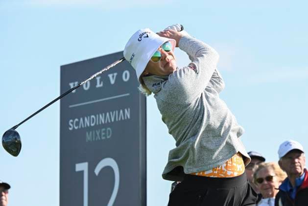 HELSINGBORG, SWEDEN 20240606 Swedens Madelene Sagström tees off on hole 12 during the Volvo Scandinavian Mixed at Vasatorp golf course outside Helsingborg HELSINGBORG SWEDEN x10030x  Copyright: xJonasxEkströmer TTx VOLVO CAR SCANDINAVIAN MIXED