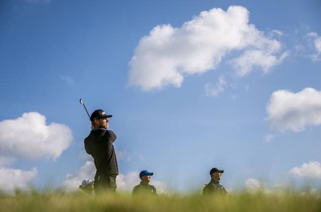 240606 And and Jesper Svensson of Sweden during the first round of the 2024 Scandinavian Mixed Golf Tournament on June 6, 2024 in Helsingborg Photo Petter Arvidson BILDBYRAN kod PA PA0826 golf scandinavian mixed bbeng volvo car scandinavian mixed  Copyright: PETTERxARVIDSON BB240606PA033