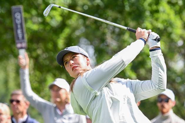 HELSINGBORG, SWEDEN 20240606 Swedens Linn Grant tees off on hole 18 during the Volvo Car Scandinavian Mixed on the Tournament Course at Vasatorps Golfklubb outside Helsingborg HELSINGBORG SWEDEN x10030x  Copyright: xJonasxEkströmer TTx VOLVO CAR SCANDINAVIAN MIXED