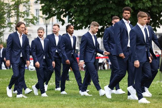 SOCCER - UEFA EURO, EM, Europameisterschaft,Fussball 2024 VIENNA,AUSTRIA,06.JUN.24 - SOCCER - UEFA European Championship, EM, Europameisterschaft preview, farewell ceremony OEFB Team. Image shows the team of AUT.  GEPAxpictures xArminxRauthner