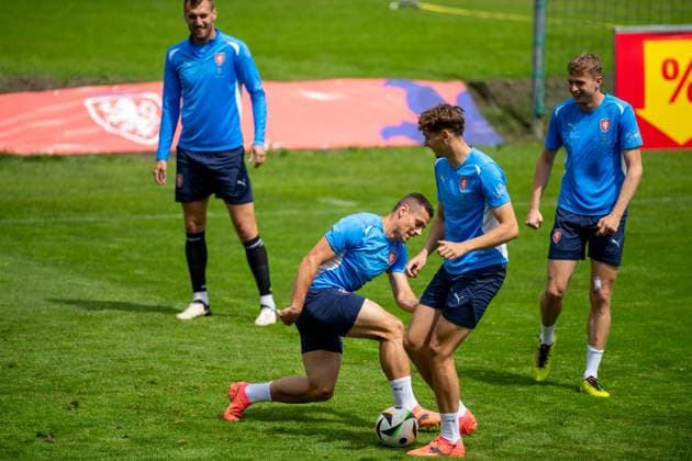 (L-R) Tomas Chory, Tomas Holes, Mojmir Chytil and David Doudera at the Czech national football team s training camp before the European Football Championships in Schladming, Germany, June 6, 2024. (CTKxPhoto VaclavxPancer) CTKPhotoP2024060604633  CTKPhotoP2024060604633