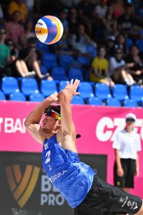 Jiri Sedlak of Czech Republic in action during the Pro Tour Ostrava match Jiri Sedlak and Jakub Sepka of Czech Republic vs Stefan Boermans and Yorick De Groot of Netherlands, Ostrava, Czech Republic, June 6, 2024. (CTKxPhoto JaroslavxOzana) CTKPhotoP2024060605648  CTKPhotoP2024060605648