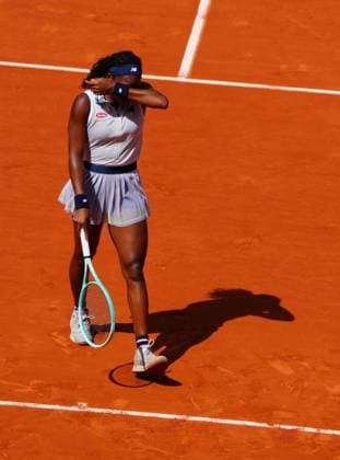 Coco Gauff disputes a call from the umpire Aurelie Tourte and appears to be in tears shortly after French Open Tennis, Day 12, Tennis, Roland Garros, Paris, France - 06 June 2024  Copyright: xJavierxGarcia Shutterstockx 14521936u