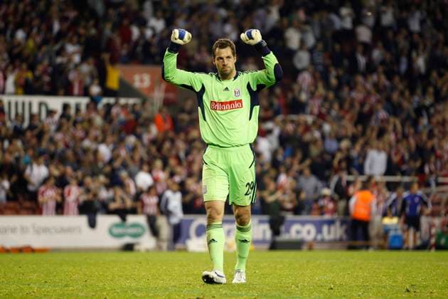 Soccer 2011: Stoke City v Besiktas SEP 29 Stoke City goalkeeper Thomas Sorensen celebrates the victory at The Britannia Stadium...UEFA Champions League Group E..Stoke City v Besiktas..29th September, 2011.(Credit Image: & 169; Malcolm Couzens Sportimage Cal Media) United Kingdom EDITORIAL USE ONLY Copyright: xx ZUMA-20110929_zaf_si1_011.jpg MalcolmxCouzensx csmphoto493729