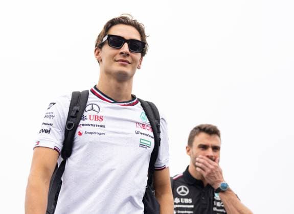 June 6, 2024, Montreal, Qc, CANADA: Mercedes driver George Russell of Great Britain arrives at the Canadian Grand Prix Thursday, June 6, 2024 in Montreal. Canada News - June 6, 2024  - ZUMAc35_ 20240606_zaf_c35_076 Copyright: xChristinnexMuschix