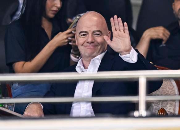 LEBANON V PALESTINE- 2026 FIFA World Cup, WM, Weltmeisterschaft, Fussball QUALIFIER. FIFA President Gianni Infantino in the stands before the match start of the qualification 2nd round for the FIFA World Cup 2026 and AFC Asian Cup 2027 group I match between Lebanon and Palestine at Jassim Bin Hamad Stadium in Doha, Qatar, on June 6, 2024. DOHA Qatar Copyright: xNOUSHADx