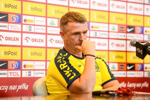 WARSZAWA 06.06.2024 KONFERENCJA PRASOWA REPREZENTACJI UKRAINY PRZED MECZEM POLSKA-UKRAINA--- UKRAINE FOOTBALL national team, Nationalteam press conference, PK, Pressekonferenz IN WARSAW BEFORE THE MATCH POLAND - UKRAINE SERHIJ REBROW FOT. JACEK PRONDZYNSKI FOTOPYK NEWSPIX.PL --- Newspix.pl  240606JAC038