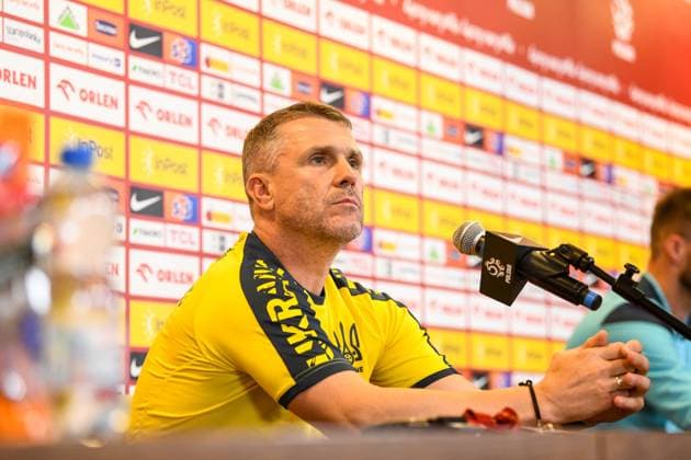 WARSZAWA 06.06.2024 KONFERENCJA PRASOWA REPREZENTACJI UKRAINY PRZED MECZEM POLSKA-UKRAINA--- UKRAINE FOOTBALL national team, Nationalteam press conference, PK, Pressekonferenz IN WARSAW BEFORE THE MATCH POLAND - UKRAINE SERHIJ REBROW FOT. JACEK PRONDZYNSKI FOTOPYK NEWSPIX.PL --- Newspix.pl  240606JAC039