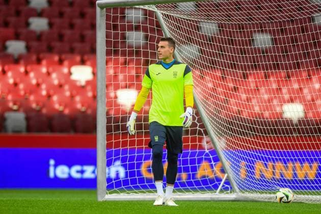 WARSZAWA 06.06.2024 TRENING REPREZENTACJI UKRAINY PRZED MECZEM POLSKA-UKRAINA --- UKRAINE FOOTBALL national team, Nationalteam TRAINING IN WARSAW BEFORE THE MATCH POLAND - UKRAINE ANDRIJ LUNIN FOT. JACEK PRONDZYNSKI FOTOPYK NEWSPIX.PL --- Newspix.pl  240606JAC057