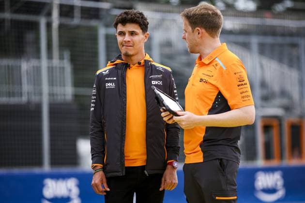 NORRIS Lando (gbr), McLaren F1 Team MCL38, portrait during the Formula 1 AWS Grand Prix du Canada 2024, 9th round of the 2024 Formula One World Championship, WM, Weltmeisterschaft from June 07 to 09, 2024 on the Circuit Gilles Villeneuve, in MontrÃ al, Canada - F1 - CANADIAN GRAND PRIX 2024 DPPI Panoramic  240606_R09_CANADA_DP_EA029231