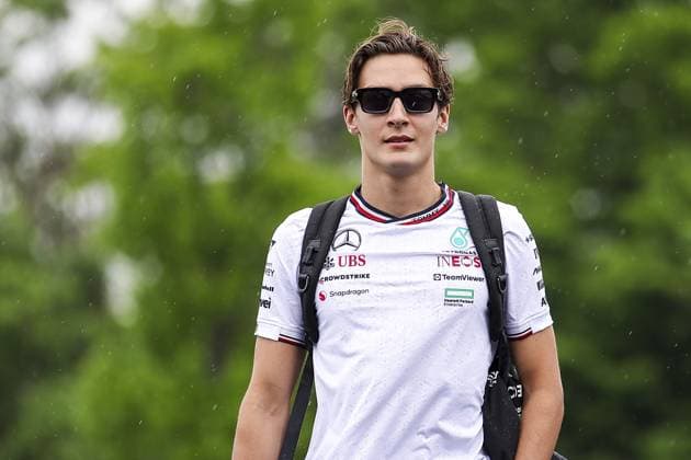 RUSSELL George (gbr), Mercedes AMG F1 Team W15, portrait during the Formula 1 AWS Grand Prix du Canada 2024, 9th round of the 2024 Formula One World Championship, WM, Weltmeisterschaft from June 07 to 09, 2024 on the Circuit Gilles Villeneuve, in MontrÃ al, Canada - F1 - CANADIAN GRAND PRIX 2024 DPPI Panoramic  240606_R09_CANADA_DP_EA020557