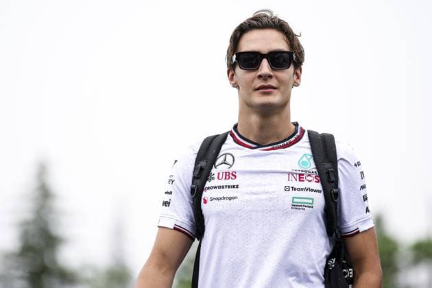 RUSSELL George (gbr), Mercedes AMG F1 Team W15, portrait during the Formula 1 AWS Grand Prix du Canada 2024, 9th round of the 2024 Formula One World Championship, WM, Weltmeisterschaft from June 07 to 09, 2024 on the Circuit Gilles Villeneuve, in MontrÃ al, Canada - F1 - CANADIAN GRAND PRIX 2024 DPPI Panoramic  240606_R09_CANADA_DP_EA020592