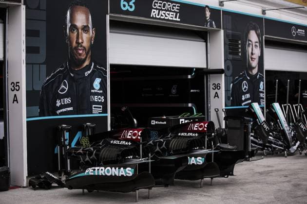 Mercedes AMG F1 Team W15, mechanical detail engines cover during the Formula 1 AWS Grand Prix du Canada 2024, 9th round of the 2024 Formula One World Championship, WM, Weltmeisterschaft from June 07 to 09, 2024 on the Circuit Gilles Villeneuve, in MontrÃ al, Canada - F1 - CANADIAN GRAND PRIX 2024 DPPI Panoramic  240606_R09_CANADA_DP_EA029779