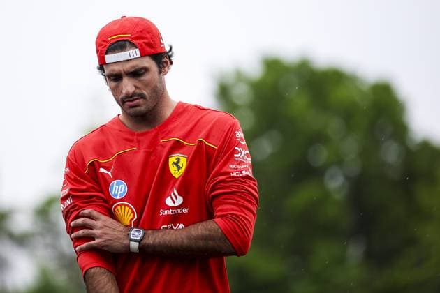 SAINZ Carlos (spa), Scuderia Ferrari SF-24, portrait during the Formula 1 AWS Grand Prix du Canada 2024, 9th round of the 2024 Formula One World Championship, WM, Weltmeisterschaft from June 07 to 09, 2024 on the Circuit Gilles Villeneuve, in MontrÃ al, Canada - F1 - CANADIAN GRAND PRIX 2024 DPPI Panoramic  240606_R09_CANADA_DP_EA021246