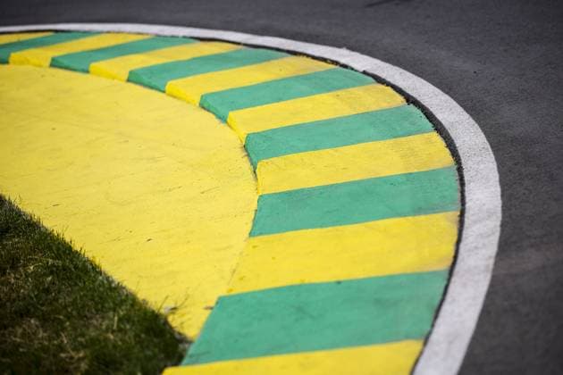 Detailed view of kerb, vibreur, during the Formula 1 AWS Grand Prix du Canada 2024, 9th round of the 2024 Formula One World Championship, WM, Weltmeisterschaft from June 07 to 09, 2024 on the Circuit Gilles Villeneuve, in MontrÃ al, Canada - F1 - CANADIAN GRAND PRIX 2024 DPPI Panoramic  240606_R09_CANADA_DP_EA028639