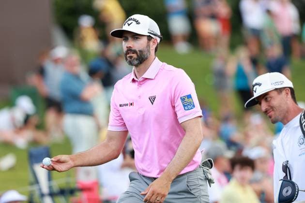 The Memorial Tournament Adam Hadwin of Canada walks off the 18th green after completing Day One of The Memorial Tournament presented by Workday at Muirfield Village Golf Club in Dublin, Ohio, USA on Thursday, June 6, 2024. Dublin Ohio United States  Copyright: xJorgexLemusx originalFilename:lemus-thememor240606_npG7T.jpg