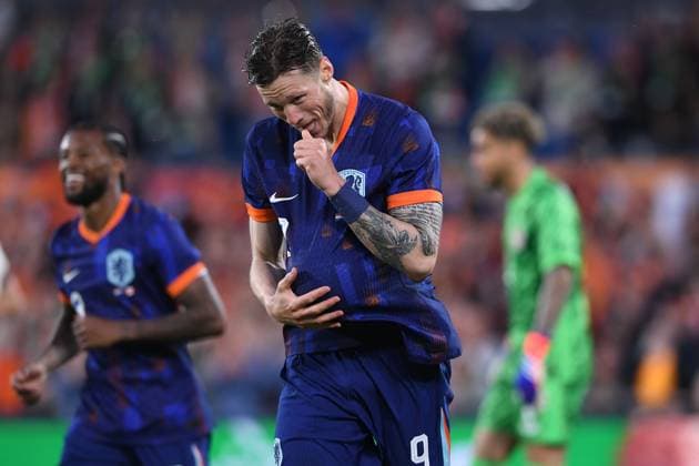 International soccer match Netherlands Canada on 06 06 2024 at Feyenoord Stadium in Rotterdam Goal celebration to 3 0 by Wout Weghorst Netherlands xRx