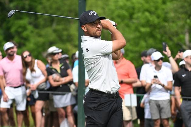 June 6, 2024: Xander Schauffele (USA) tees off on the 1st hole during the first round at the Memorial Tournament in Dublin, Ohio. Cal Media Dublin USA - ZUMAc04_ 20240606_zma_c04_032 Copyright: xBrentxClarkx