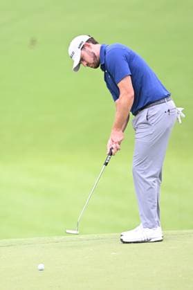 June 6, 2024: Patrick Cantlay (USA) putts on the 18th fairway i in the first round of the Memorial Tournament in Dublin, Ohio. Cal Media Dublin USA - ZUMAc04_ 20240606_zma_c04_077 Copyright: xBrentxClarkx